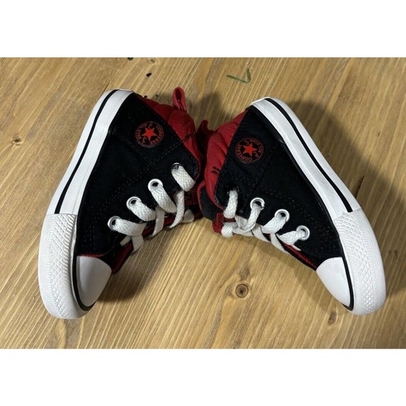 Converse All Star Chuck Taylor’s Toddler Boys Size 5 Sneaker Red Black - Picture 5 of 7